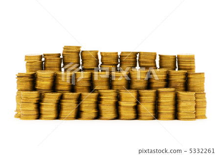 Stack of coins isolated on the white 5332261