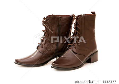 Brown boots isolated on the white background Brown boots isolated on the white background 5332377