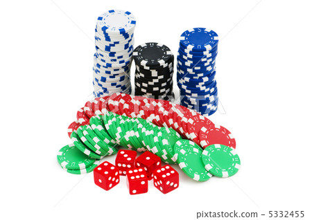 Casino chips isolated on the white background Casino chips isolated on the white background 5332455