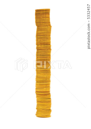 Stack of coins isolated on the white 5332457