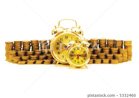 "Time is money" concept with clock and coins "Time is money" concept with clock and coins 5332460