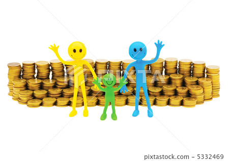 Concept of family finance isolated on white 5332469