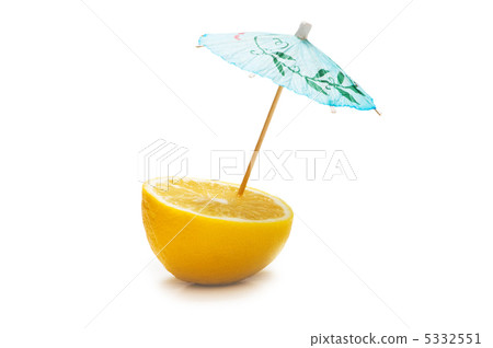 Lemon and umbrella isolated on the white Lemon and umbrella isolated on the white 5332551