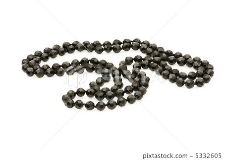 Necklace with black stones isolated on the white Necklace with black stones isolated on the white 5332605