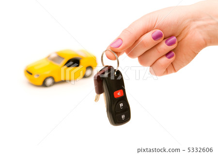 Car keys and car at background isolated on white Car keys and car at background isolated on white 5332606