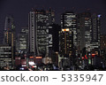 Night view of the Shinjuku skyscraper group (secondary city center) seen from above 5335947