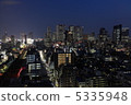 Night view of the Shinjuku skyscraper group (secondary city center) seen from above 5335948