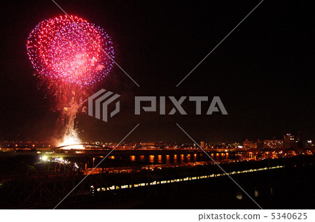 Fireworks and railway 5340625