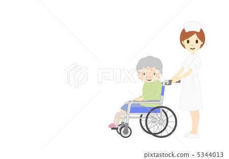 輪椅奶奶和護士 5344013