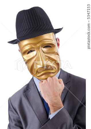 Businessman with mask concealing his identity Businessman with mask concealing his identity 5347153