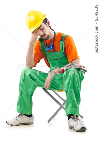 Construction worker isolated on white 5348239