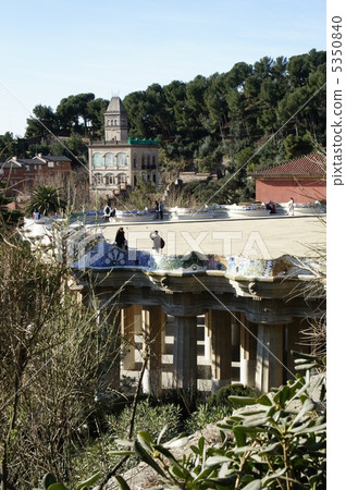 Spain Barcelona Guell Park Greek Theater Spain Barcelona Guell Park Greek Theater 5350840