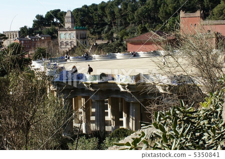 Spain Barcelona Guell Park Greek Theater Spain Barcelona Guell Park Greek Theater 5350841