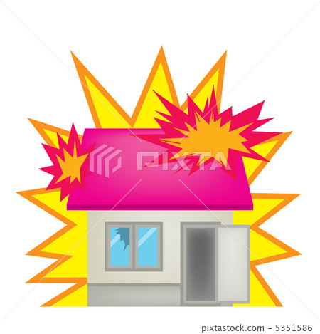 House Residential Accident Accident Insurance Illustration Explosion House Residential Accident Accident Insurance Illustration Explosion 5351586