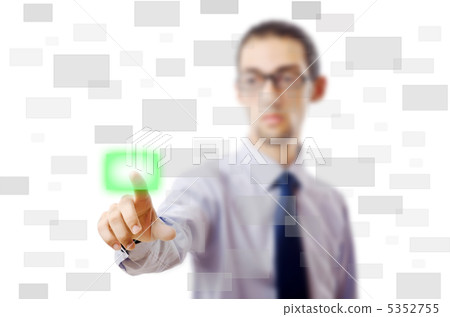 Businessman pressing virtual buttons 5352755