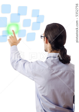 Businessman pressing virtual buttons 5352756