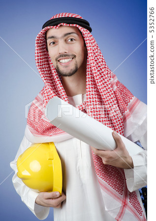 Arab engineer with drawings Arab engineer with drawings 5352766