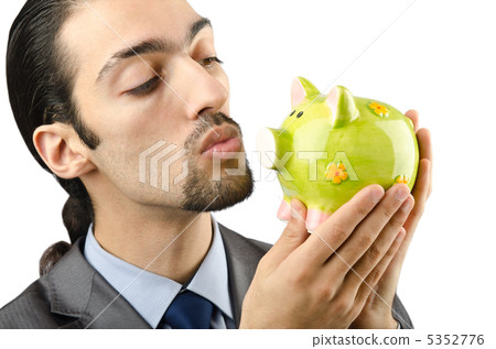 Piggybank and man on white Piggybank and man on white 5352776
