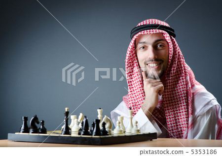 Chess player playing his game Chess player playing his game 5353186