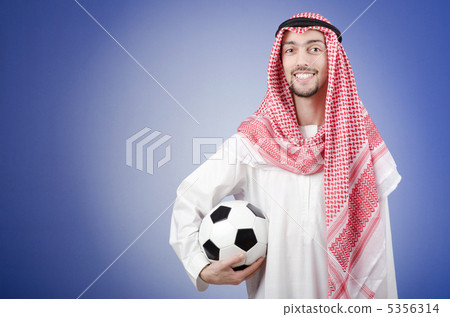 Arab with football in studio shooting Arab with football in studio shooting 5356314