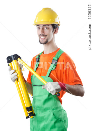 Construction worker isolated on white 5356525