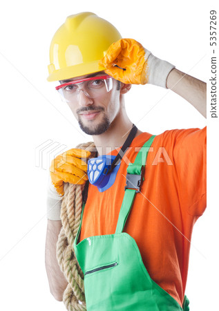 Construction worker isolated on white 5357269