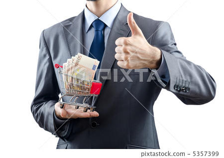 Shopping cart full of money 5357399