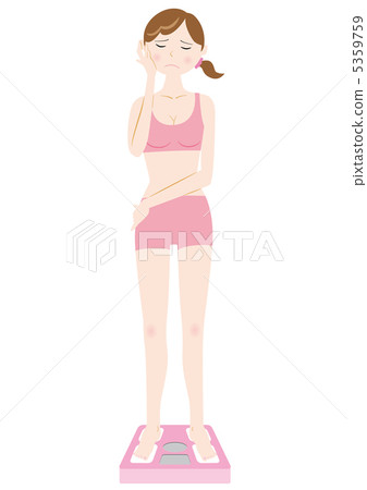 Female diet troubled weight scale 5359759