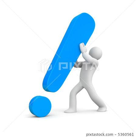 3d person with exclamation mark 5360561