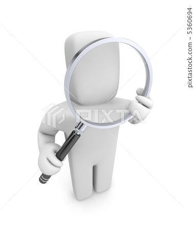Person looks through magnify glass Person looks through magnify glass 5360694