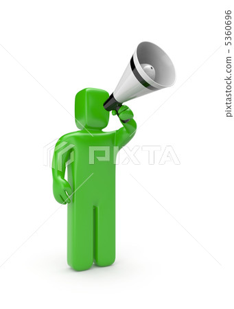 Person speaks in megaphone 5360696