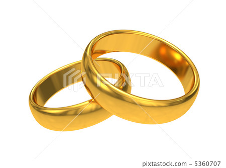 Gold wedding rings on white background - Stock Illustration [5360707 ...