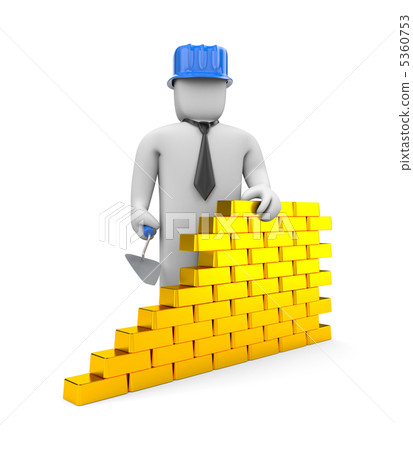 Wall from gold bricks Wall from gold bricks 5360753