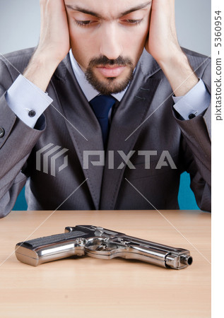 Businessman man with hand gun Businessman man with hand gun 5360954