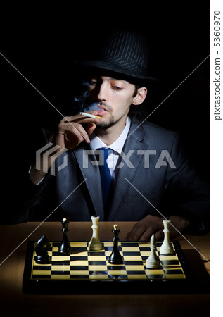 Chess player playing his game Chess player playing his game 5360970