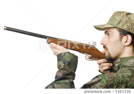 Soldier isolated on the white 5361336