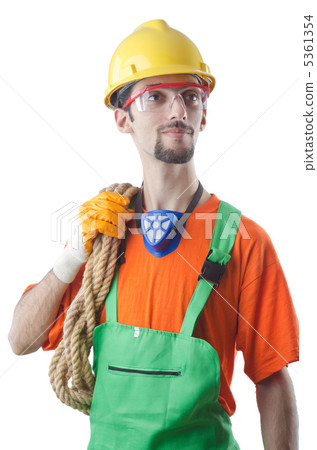 Construction worker isolated on white 5361354