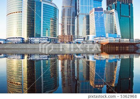 Skyscrapers at sunset and reflection Skyscrapers at sunset and reflection 5362968