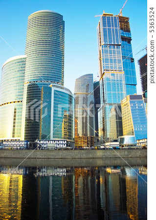 Modern skyscrapers at sunset Modern skyscrapers at sunset 5363524