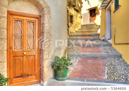 Narrow street. Town of Ventimiglia, Italy. 5364608