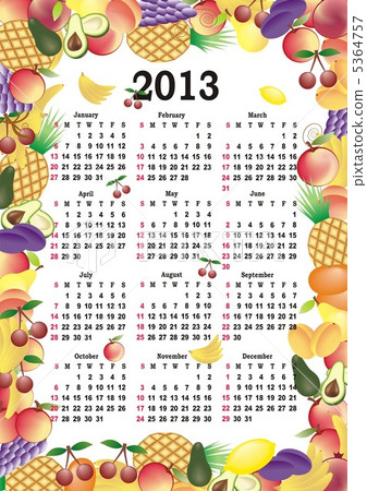 vector calendar 2013 in colorful frame 5364757