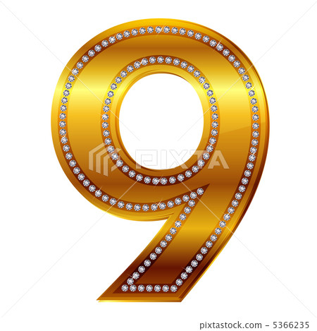 9 Numerals Gold Diamond 5366235