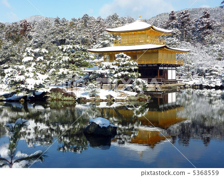 Kinkakuji Temple in the snow 5368559