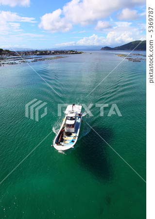 Blue sea and ship 5369787