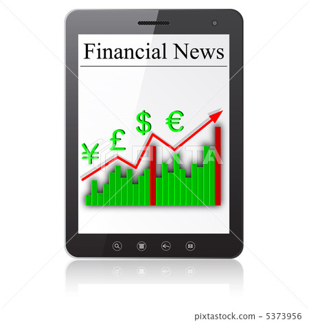 Financial News on Tablet PC. Isolated on white. Vector illustra Financial News on Tablet PC. Isolated on white. Vector illustra 5373956