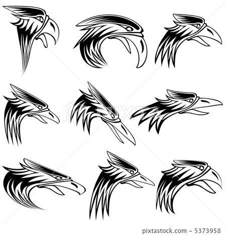 eagle black and white sign. eagle black and white sign. 5373958