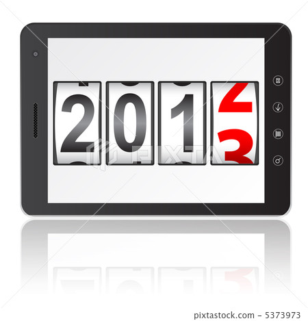 Tablet PC computer with 2013 New Year counter 5373973