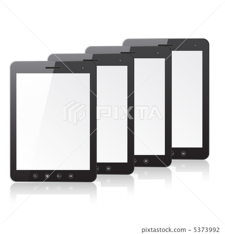 Four tablet PC computer with blank screen Four tablet PC computer with blank screen 5373992