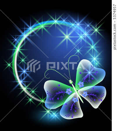 Glowing background with butterfly - Stock Illustration [5374957] - PIXTA