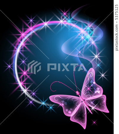 Glowing background with butterfly - Stock Illustration [5375125] - PIXTA